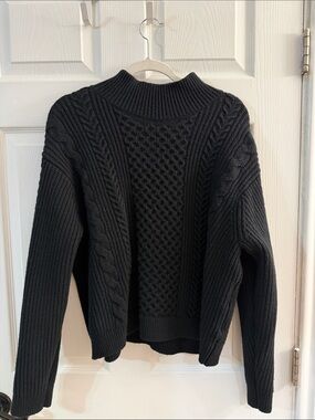 Banana Republic Black Cable Turtleneck Sweater
